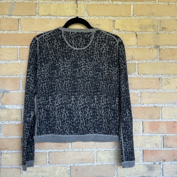 Autumn Cashmere Black and Gray Patterned Cashmere Cardigan - Picture 3 of 3